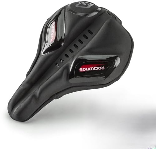 ROCKBROS Funda Sillin Gel Antideslizante con Funda de Lluvia para Bicicleta de Carretera, Montaña y Urbana