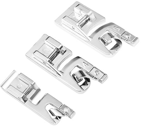 3 Stück Schmaler Rollsaum-Nähfuß, 3 mm, 4 mm, 6 mm Rollsaumfuß für Nähmaschinen mit Niedrigem Schaft und Snap-on-Nähmaschinen für Singer, Brother und Babylock-Nähmaschinen