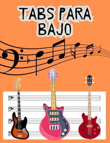 TABS PARA BAJO: Tablaturas en Blanco para Bajo de 4 Cuerdas - Contiene 120 Páginas con 8 Tablaturas por Página en 8,5 X 11 Pulgadas