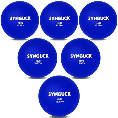 SYNGUCK 6 Pack Plyometric Weighted Balls for Baseball & Softball Training Set(450g/15.87oz) Plyo Baseballs for Improved Power & Pitching Training