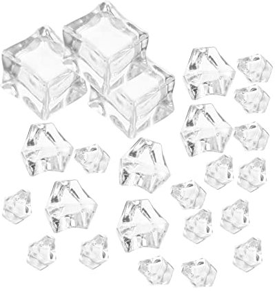 Amosfun 5 Juegos Hielo Picado Simulado Rellenos De Jarrones De Cubitos De Hielo Enchufar Inflador Derramar Cubitos De Hielo Más Frescos Automático Cuadrado Acrílico Transparent 48 Uds * 5