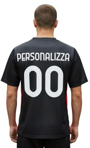AC Milan Maglia Personalizzata con Tuo Nome o Giocatore Preferito Replica Ufficiale 2025/2026, Rossonera a Strisce (IT, età, 8 Anni, Rosso)