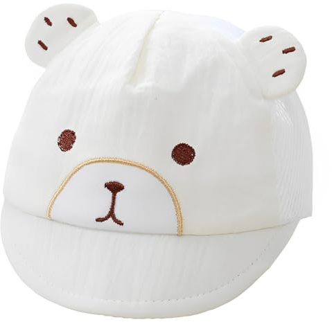 Infante delgado gorra niño, recién nacido transpirable gorro niño, dicha protección solar (beige).