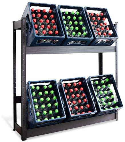 KARAT Drinks Crate Rack for 6 Crates - 110 x 110 x 30 cm - Drinks Shelf, Box Shelf for Drink Crates, Bottle Rack, Box Stand - Shelf for Drinks Crates (Osaka)