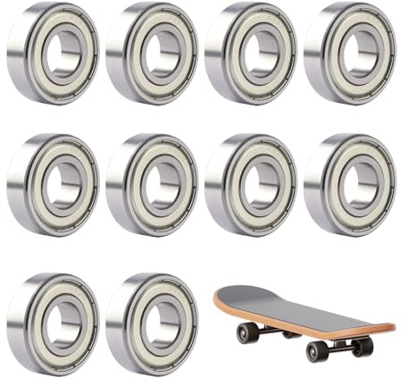 10 Piezas 626ZZ Rodamientos de Bolas Miniaturas, 6x19x6mm Rodamientos Skate Rodamiento Rígido de Bolas con Doble Sello Metálico Prelubricados para Monopatín Ruedas de Longboard | Funcionamiento silencioso, cubierta protegida contra el polvo, montaje fácil, duradero inoxidable, dispositivo de uso