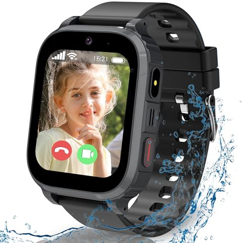 4G Smartwatch Bambini, Orologio Smartwatch per Bambini con GPS, Chiamate, Videochiamata Modalità Scuola SOS Fotocamera Chat Vocale Giochi Sveglia Torcia Orologio GPS Bambino Regalo per Ragazzo Ragazza