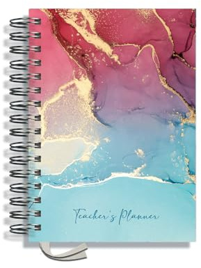 Teacher Planner 2026-2027 A5 size by Pirongs | 6 Lesson Planner for Teachers | Page a day | Undated - Rose Tide