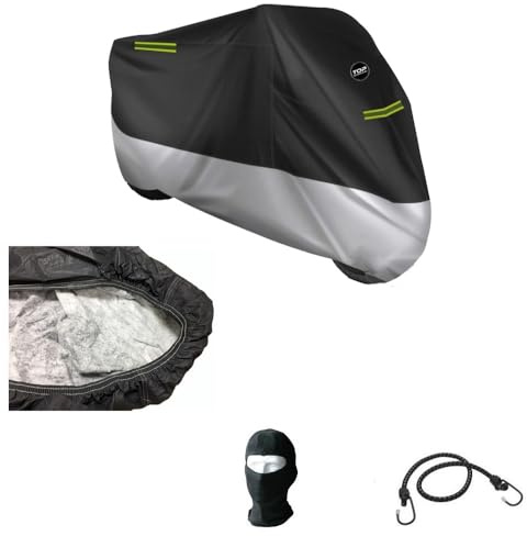 TELO COPRI MOTO BICOLORE COPERTURA FELPATO CAPPOTTA IMPERMEABILE ANTIGRANDINE 250G MOTO SCOOTER E MAXIMOTO CON PARABREZZA/CUPOLINO+BAULETTO COMPATIBILE CON YMCO X-TOWN 300