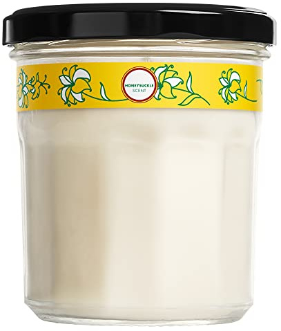 MRS. MEYER'S CLEAN DAY Soy Aromatherapy Candle, 35 Hour Burn Time, Made with Soy Wax and Essential Oils, Honeysuckle, 7.2 Oz