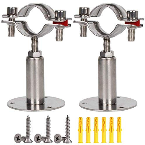 Golrisen 2 Stück Rohrschellen Verstellbar Rohrhalterung Edelstahl Rohrhalterungen Rohrbefestigung Rohrschelle mit 6 Schrauben 6 Expansionsschraube für Deckenmontage Rohre Durchmesser von 25-28 mm