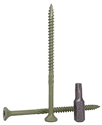 (Förpackning med 100 st) Grön korrosionsfinish 4,5 x 80 mm trädäckskruvar, träskruvar, torxhuvud, typ 17, försänkt huvud, yttre skruv (100, 4,5 x 80 mm)