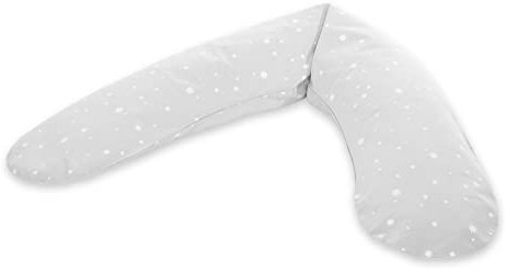 Theraline Dodo Schwangerschafts- & Stillkissen | gefüllt mit Perlen | inkl. Außenbezug Sternchen grau | 170 cm