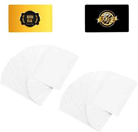 KINBOM 100 Piezas Tarjetas Visita Metal Sublimación, Visita Sublimación de Doble Cara, Tarjetas Visita en Blanco con 0,22mm de Grosor para Negocios Promociones Tarjetas VIP Personalización de Oficina