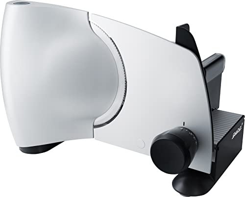 Steba Allesschneider AS 200, Made in EU, Solinger Edelstahlmesser, Schnittst?rke bis 15mm einstellbar, Leichtg?ngiger Schlitten mit Handschutz und Lebensmittelhalter, Doppelter Sicherheitsschalter