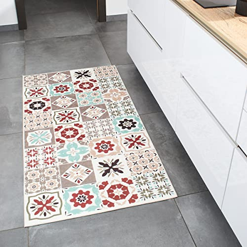 Nazar Tapis de Cuisine Lavable en Machine, de Passage, Salle De Bain et Couloir (756 Multi, 80x150 cm)