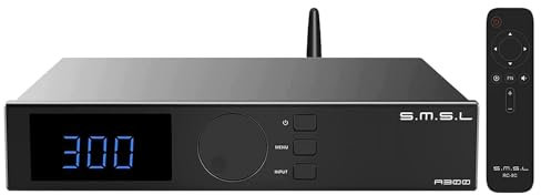 S.M.S.L A300 Amplifier Amplificatore di potenza HiFi 2.1 canali 165 W x 2 Bluetooth 5.0 SDB Effetti sonori Ricevitore audio ad alta risoluzione Modalità BTL Classe D integrati Amp per la casa