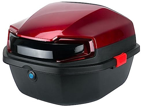 baúl de la caja superior de la motocicleta 41L almacenamiento de equipaje de la caja trasera de gran capacidad, baúl de scooter de ciclomotor impermeable portátil, 43X41X30 cm / carmesí Decoration
