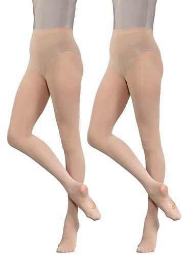 Silky Dance 2 Pairs Ballet Convertible Tights (Age 9-11) (Tan)
