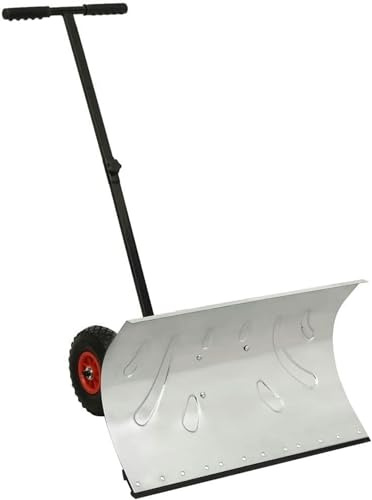 Pala da neve manuale, resistente pala da neve manuale con ruote per aratri da giardino