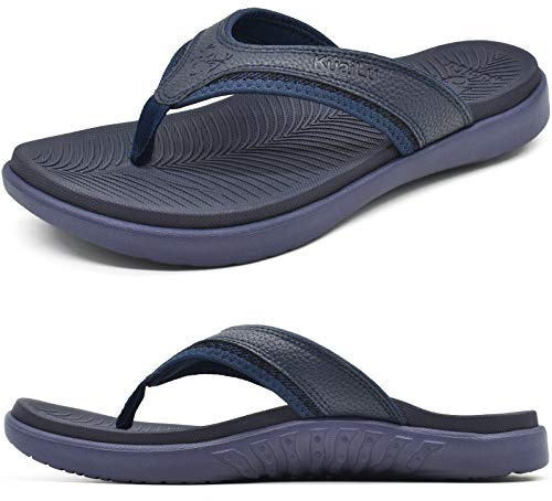 KuaiLu Chanclas Hombre Comodas Fascitis Plantar Ortopedicas Soportes de Arco Sandalias Verano Ligera Playa Piscina Chanclas Antideslizante Suela de Goma 40