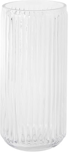KAYLETIN Vaso in vetro a coste, vasi da fiori per bouquet, vasi in vetro trasparente per fiori, moderno vaso a costine per tavolino da caffè, soggiorno, camera da letto, tavolo da pranzo, ufficio