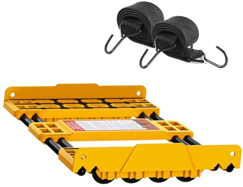 Carro de transporte ajustable resistente – Se extiende hasta 91 cm, soporta 907 kg – Para electrodomésticos, muebles y materiales de construcción, con 2 correas elásticas, apto para varias superficies