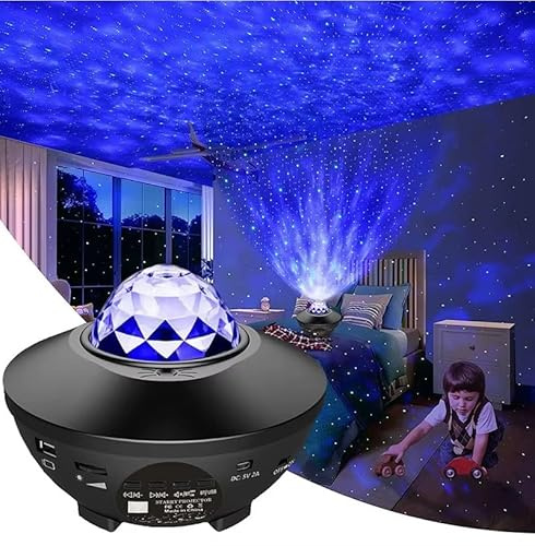 Astro Dreamer Stjärnhimmelsprojektor, med Bluetooth, fjärrkontroll, havsvåg, himmelljus, 21 ljuseffekter, för sovrum, födelsedagspresent