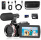 Cámara de Vídeo 4K 48MP Videocámara 21X Digital Zoom Camcorder Video Camera, 3 270° Giratoria Pantalla Vlog Cámara para Youtube, Camara Video con Tarjeta de 64 GB, Cable HDMI, Micrófono, 2 Batería