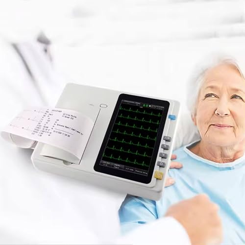 BoluDukNN Portable Ecg Machine - 7 Inch Electrocardiograph Heart Monitor,12-Lead 3-Channel Color Lcd Electrocardiograph,For Care Vital Signs