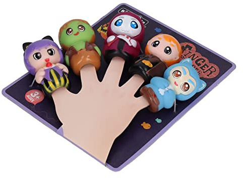 FILFEEL 5 St Färgglada Helgdagstema Fingerdockor Söta Bärbara Karaktärer för Halloween och Jul