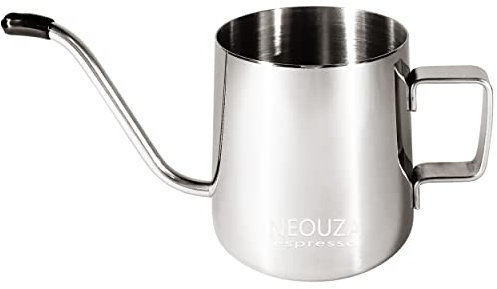 NEOUZA Verter sobre la tetera de café, hervidor de cuello de cisne hervidor de goteo cafetera de acero inoxidable 250 ml sin tapa