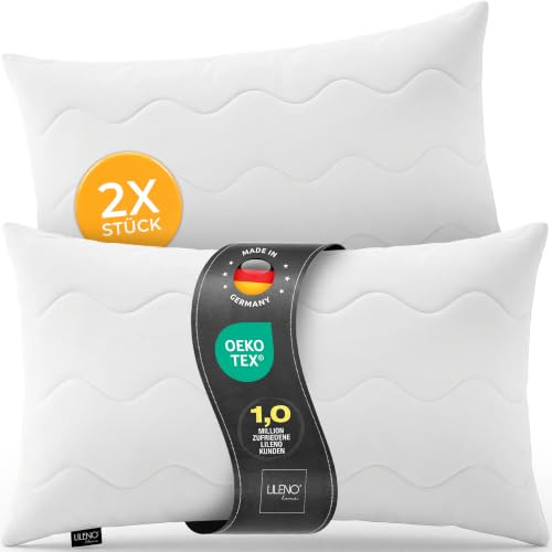 LILENO HOME Cuscino 40 x 90 cm [Set da 2 Pezzi] - Imbottitura per Letto o Decorativo Con Chiusura Lampo Regolabile - Lavabile Fino a 95° - Per Divano e Letto
