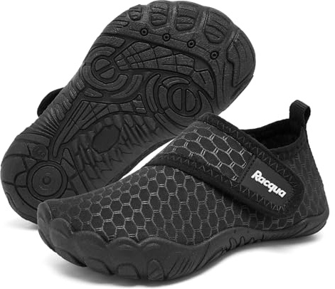 Racqua Toddler Baby Water Shoes Girls Boys Beach Quick Dry Outdoor Sports Water Shoes Non-Slip Breathable Swim Pool Lightweight Aqua Shoes Black Toddler 8