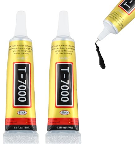 Nivofu T7000 Super Glue, 2Pcs 30ml Strong Adhesive Multi-function High Precision Black Glue, Industrial Grade Waterproof Adhesive for Phones, Metal, Stone, Rubber, Wood, Jewelry, Porcelain, Nail Art