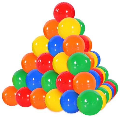 yuejuhe 50 pièces Balles de Loterie, 3 cm Boules de Bingo Ouvertes, Boules Tombola en Plastique, Boules de Tirage pour Activités de Fête Party (Multicolore)