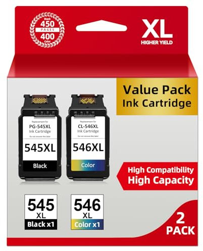 ECOINKO PG-545 CL-546 XL Kompatibel für Canon Druckerpatronen 545 546 XL Multipack, für Canon Pixma TS3350 TS3450 TS3150 TS3350 TR4550 TR4551 MX495 für Canon TS3350 Druckerpatronen (Schwarz, Farbe)