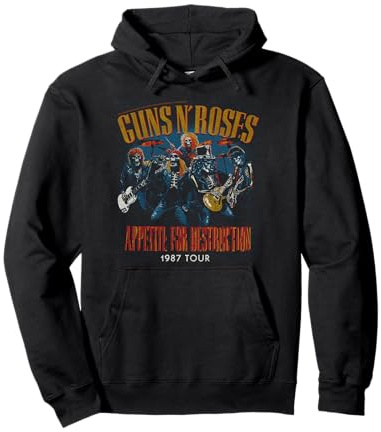 Offiziell Guns N' Roses Appetite Destruction 1987 Tour Rock Pullover Hoodie
