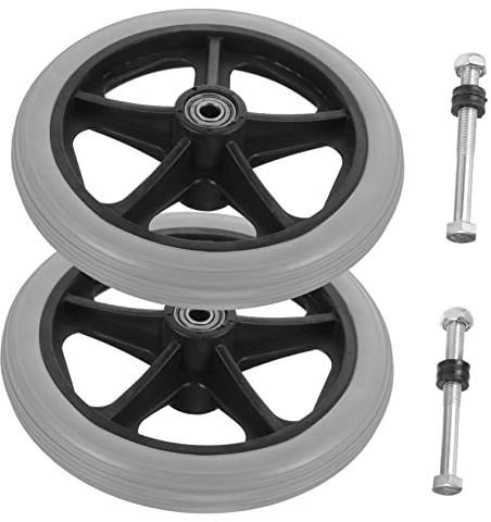 BIUDECO 2Pcs Solid Front Wheelchair Wheels Replacement Universal Flexible Anti-Wear Design for Wheelchair Accessories Convenient Parts for Rollators and Walkers