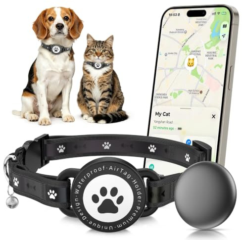 Cat Tracker No Monthly Fee, GPS Tracker Collar for Cat Dog (iOS/Android)