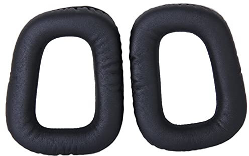 Yizhet 1 Paar Ersatz Ohrpolster Kompatibel mit Logitech G430 G35 G930 F450 Gaming Headset mit Memoryschaum Schwarz PU Leder (Schwarz)