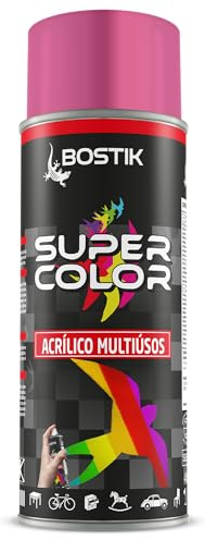 BOSTIK Super Color Rojo Erica 4003 - Pintura en Spray Acrílica para Uso Profesional y Doméstico, Multiusos, Secado Rápido, Acabado Brillante, Interior y Exterior, Bote 400 ml