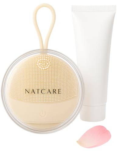 Cepillo Limpiador Facial Eléctrico Silicona | Limpiador Facial con 3 Intensidades, Masajeador y Funda de Viaje | Limpieza Profunda Poros y Puntos Negros | Todo Tipo Piel NATCARE AMBER