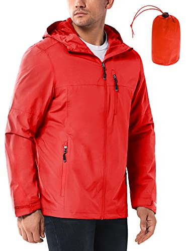 33,000ft Men's Outdoor Waterproof Jackets Packable Windbreaker Lightweight Quick Dry Raincoat Outdoor Jacket for Cycling Camping