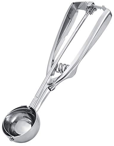 Cuillère À Glace Oxo À Crème Glacée En Acier Inoxydable Argenté En Acier Inoxydable Cuillère À Biscuit Déclencheur (4 Cm De Diamètre)