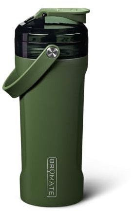 BrüMate MultiShaker Blender Shaker Bottle | 100% Leakproof Insulated Stainless Steel Shaker Bottle | Protein Shaker Bottle, and Pre Workout Bottle for the Gym | 26oz (OD Green)