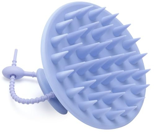 FREATECH Silikon Kopfhaut Massagebürste für Haarwuchs und Peeling, Scalp Massager Sanfte Shampoo Bürste Haarwaschbürste für Kopfmassage und Schuppen, Nass & Trocken für Alle Haartypen, Lavendel