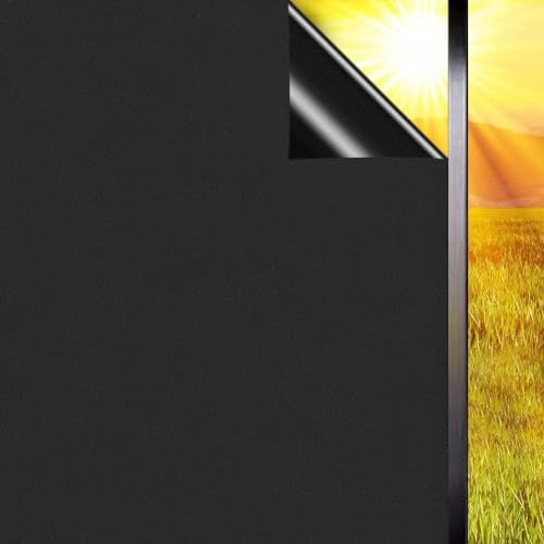 Qualsen Total Blackout Window Film Privacy, Room Darkening 11.8'' x 47.2''