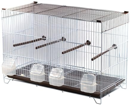 Jaula Metálica de Criar para Pájaros con Comedero - Color Aleatorio (SOY0195 Marrón)