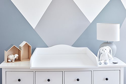 KraftKids universeller Wickelaufsatz für Kommoden – Sicherer und stabiler Wickeltischaufsatz, passend ab 78 cm Breite, mit abgerundeten Kanten und zeitlosem Design