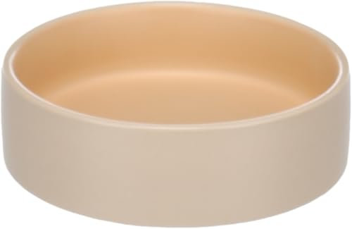 Flamingo Ciotola per Cibo e Acqua Anca Rotonda Beige/Arancione – 200 ml, Lusso in Ceramica di Alta Qualità, Robusta e Durevole, Design Elegante